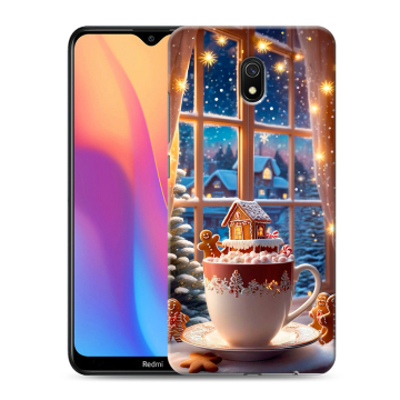 Силиконовый противоударный чехол на Xiaomi RedMi 8A с принтом Новый год Силиконовый противоударный чехол на Xiaomi RedMi 8A с принтом Новый год