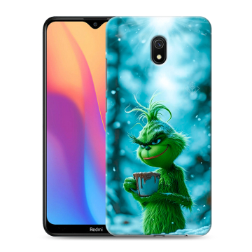Силиконовый противоударный чехол на Xiaomi RedMi 8A с принтом Новый год гринч Силиконовый противоударный чехол на Xiaomi RedMi 8A с принтом Новый год гринч