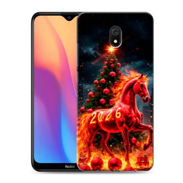 Силиконовый противоударный чехол на Xiaomi RedMi 8A с принтом Новый год Силиконовый противоударный чехол на Xiaomi RedMi 8A с принтом Новый год