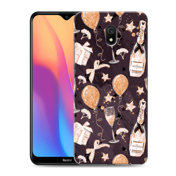 Силиконовый противоударный чехол на Xiaomi RedMi 8A с принтом Новый год Силиконовый противоударный чехол на Xiaomi RedMi 8A с принтом Новый год