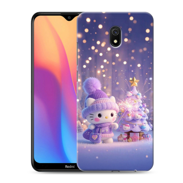 Силиконовый противоударный чехол на Xiaomi RedMi 8A с принтом Новый год Силиконовый противоударный чехол на Xiaomi RedMi 8A с принтом Новый год