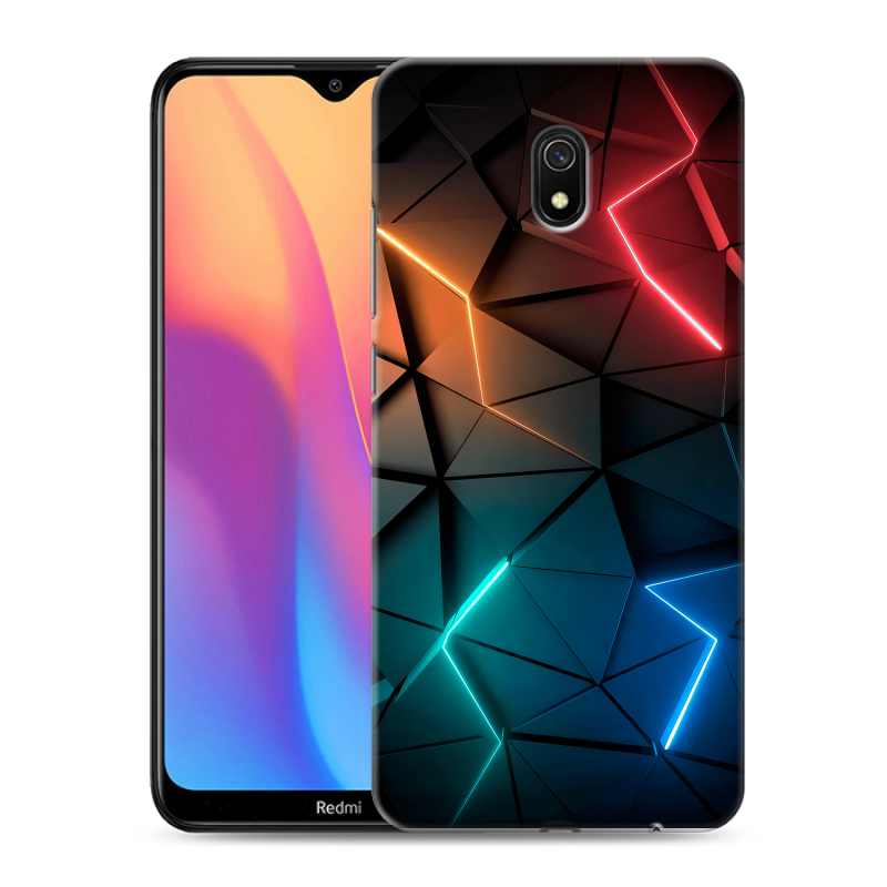 Пластиковый чехол на Xiaomi RedMi 8A с принтом Абстракция неон Пластиковый чехол на Xiaomi RedMi 8A с принтом Абстракция неон