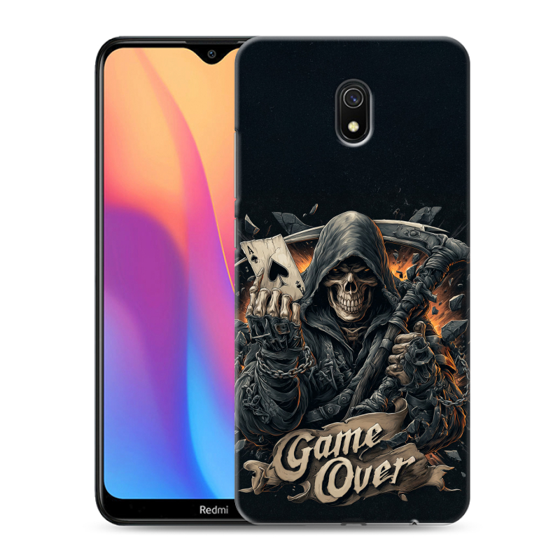 Пластиковый чехол на Xiaomi RedMi 8A с принтом Скелет карты Пластиковый чехол на Xiaomi RedMi 8A с принтом Скелет карты