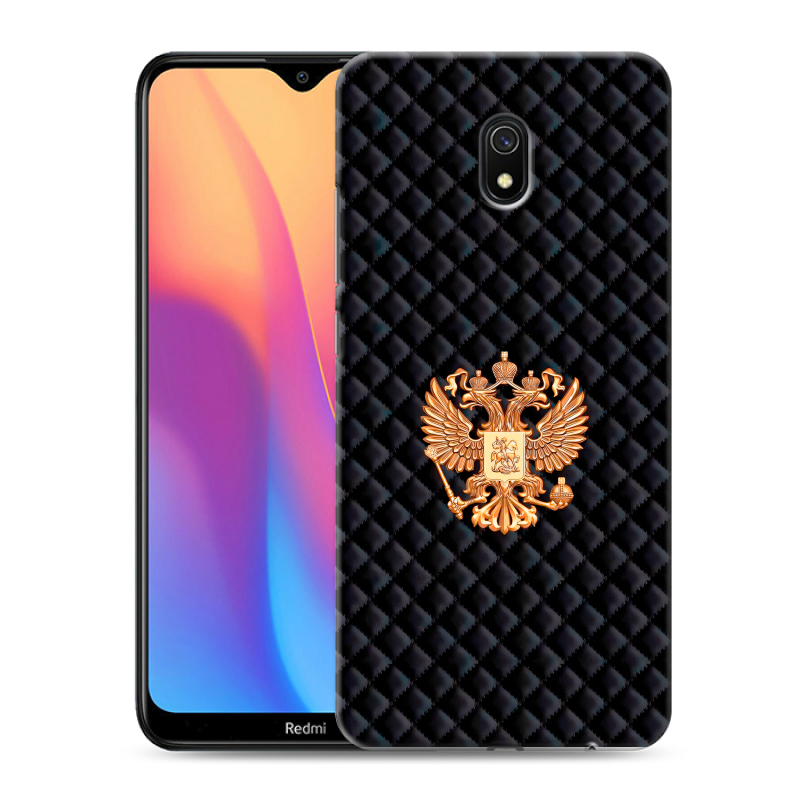 Силиконовый противоударный чехол на Xiaomi RedMi 8A с принтом Герб России принт Силиконовый противоударный чехол на Xiaomi RedMi 8A с принтом Герб России принт