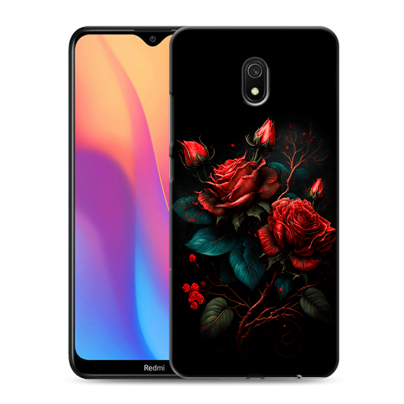 Пластиковый чехол на Xiaomi RedMi 8A с принтом Розы красные Пластиковый чехол на Xiaomi RedMi 8A с принтом Розы красные