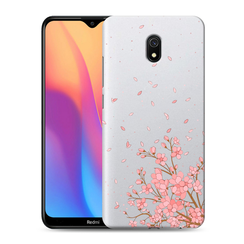 Силиконовый противоударный чехол на Xiaomi RedMi 8A с принтом Ветка сакуры Силиконовый противоударный чехол на Xiaomi RedMi 8A с принтом Ветка сакуры