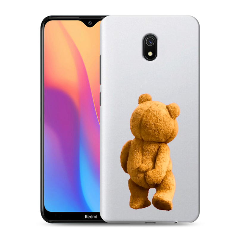 Силиконовый противоударный чехол на Xiaomi RedMi 8A с принтом Медведь Силиконовый противоударный чехол на Xiaomi RedMi 8A с принтом Медведь