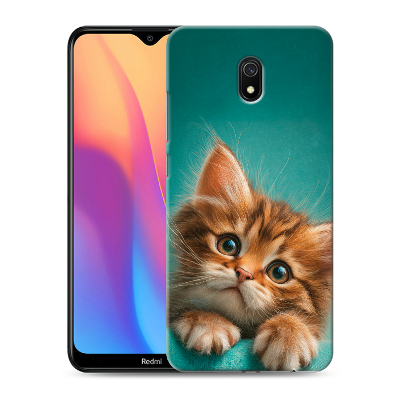 Силиконовый противоударный чехол на Xiaomi RedMi 8A с принтом котенок Силиконовый противоударный чехол на Xiaomi RedMi 8A с принтом котенок