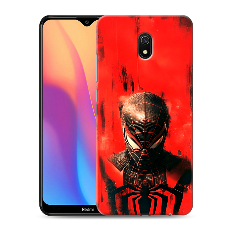 Пластиковый чехол на Xiaomi RedMi 8A с принтом человек паук spiderman Пластиковый чехол на Xiaomi RedMi 8A с принтом человек паук spiderman