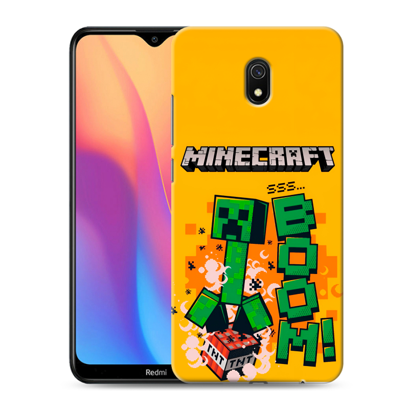 Силиконовый противоударный чехол на Xiaomi RedMi 8A с принтом Майнкрафт Minecraft Силиконовый противоударный чехол на Xiaomi RedMi 8A с принтом Майнкрафт Minecraft