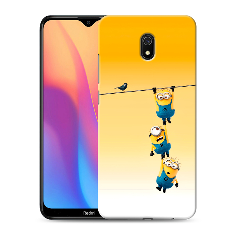Силиконовый противоударный чехол на Xiaomi RedMi 8A с принтом Миньоны Силиконовый противоударный чехол на Xiaomi RedMi 8A с принтом Миньоны