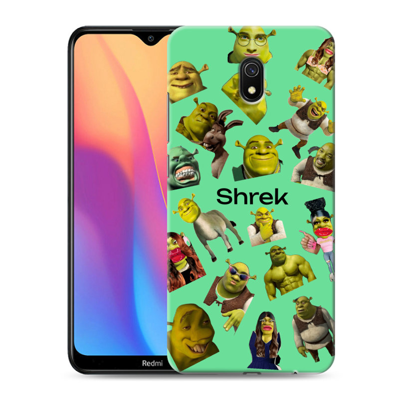 Силиконовый противоударный чехол на Xiaomi RedMi 8A с принтом Шрек Shrek Силиконовый противоударный чехол на Xiaomi RedMi 8A с принтом Шрек Shrek