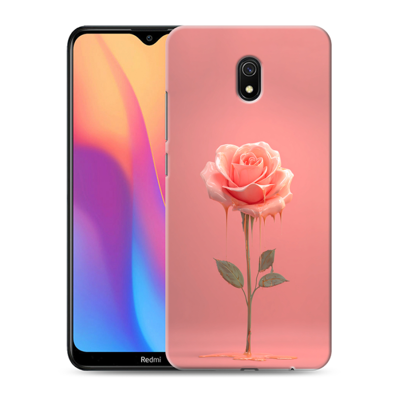 Силиконовый противоударный чехол на Xiaomi RedMi 8A с принтом Розовая роза Силиконовый противоударный чехол на Xiaomi RedMi 8A с принтом Розовая роза