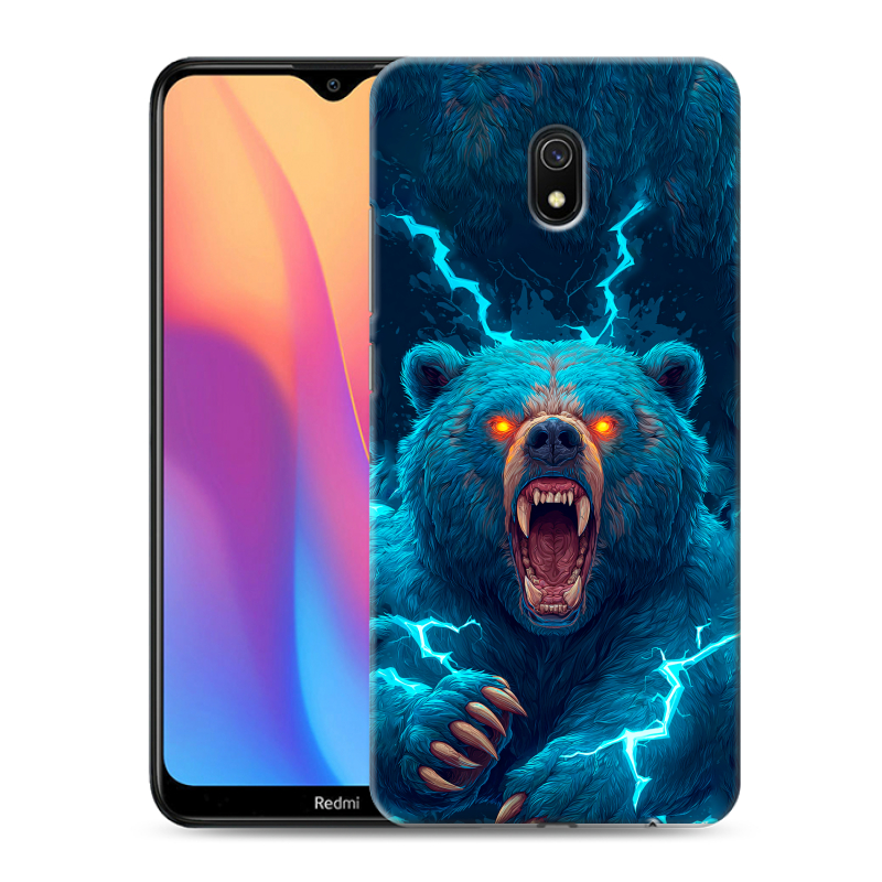 Пластиковый чехол на Xiaomi RedMi 8A с принтом Медведь Пластиковый чехол на Xiaomi RedMi 8A с принтом Медведь