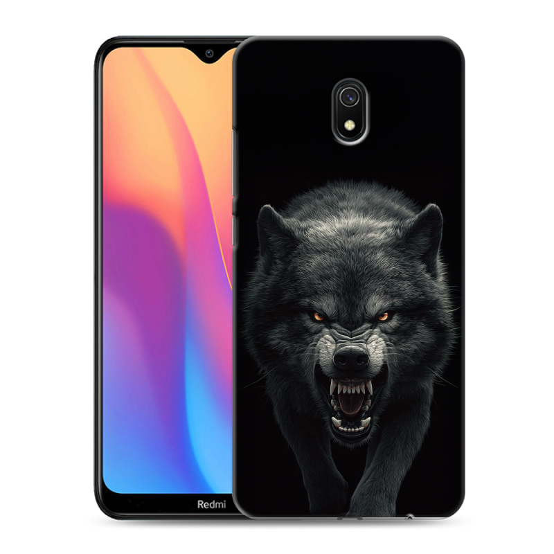 Силиконовый противоударный чехол на Xiaomi RedMi 8A с принтом Волк Силиконовый противоударный чехол на Xiaomi RedMi 8A с принтом Волк
