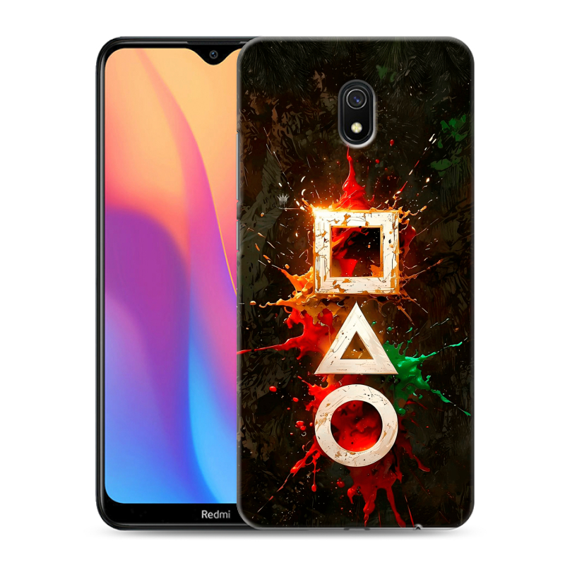 Силиконовый противоударный чехол на Xiaomi RedMi 8A с принтом Squid Game Игра кальмара Силиконовый противоударный чехол на Xiaomi RedMi 8A с принтом Squid Game Игра кальмара