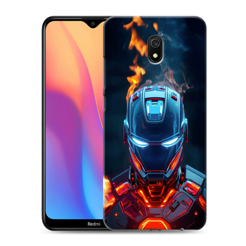 Силиконовый противоударный чехол на Xiaomi RedMi 8A с принтом IronMan Железный человек Силиконовый противоударный чехол на Xiaomi RedMi 8A с принтом IronMan Железный человек