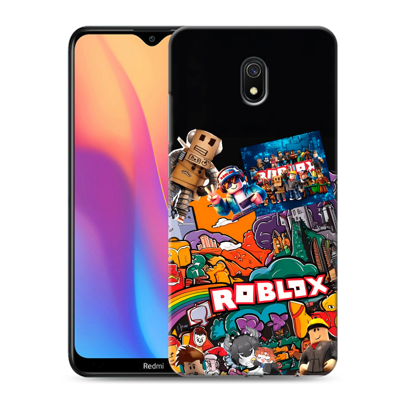 Силиконовый противоударный чехол на Xiaomi RedMi 8A с принтом Roblox Роблокс Силиконовый противоударный чехол на Xiaomi RedMi 8A с принтом Roblox Роблокс