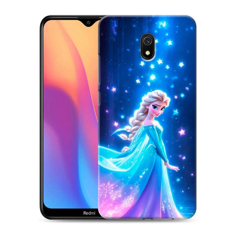 Силиконовый противоударный чехол на Xiaomi RedMi 8A с принтом Холодное сердце Frozen Силиконовый противоударный чехол на Xiaomi RedMi 8A с принтом Холодное сердце Frozen
