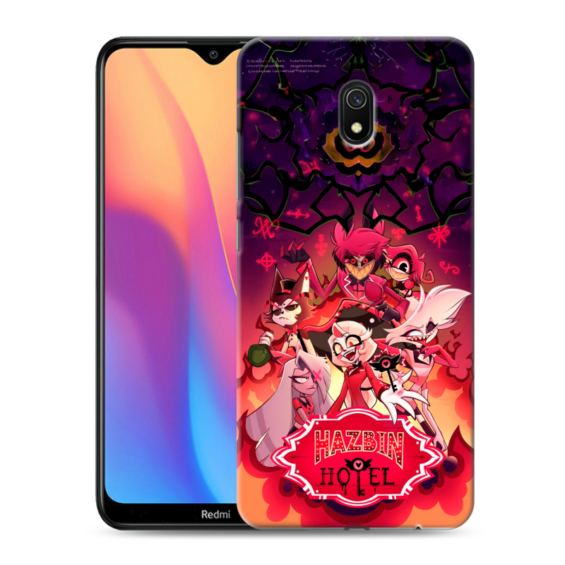 Силиконовый противоударный чехол на Xiaomi RedMi 8A с принтом Hazbin Hotel Отель Хазбин Силиконовый противоударный чехол на Xiaomi RedMi 8A с принтом Hazbin Hotel Отель Хазбин