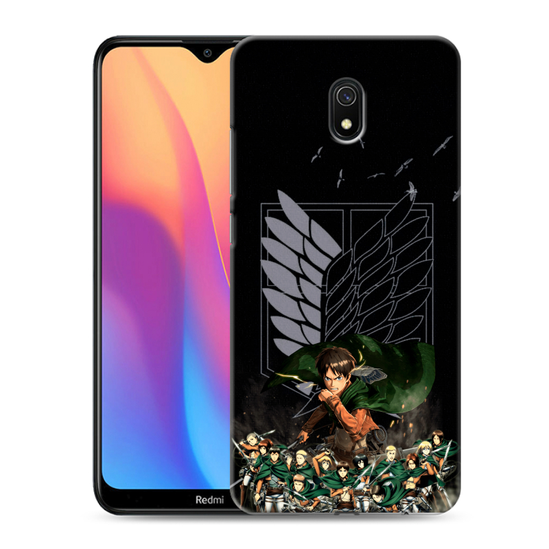 Пластиковый чехол на Xiaomi RedMi 8A с принтом Атака титанов Пластиковый чехол на Xiaomi RedMi 8A с принтом Атака титанов
