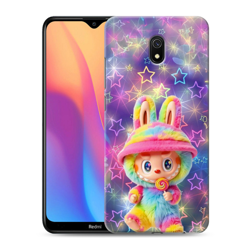 Пластиковый чехол на Xiaomi RedMi 8A с принтом Labubu Лабубу Пластиковый чехол на Xiaomi RedMi 8A с принтом Labubu Лабубу