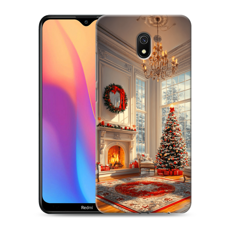 Пластиковый чехол на Xiaomi RedMi 8A с принтом Новый год Пластиковый чехол на Xiaomi RedMi 8A с принтом Новый год