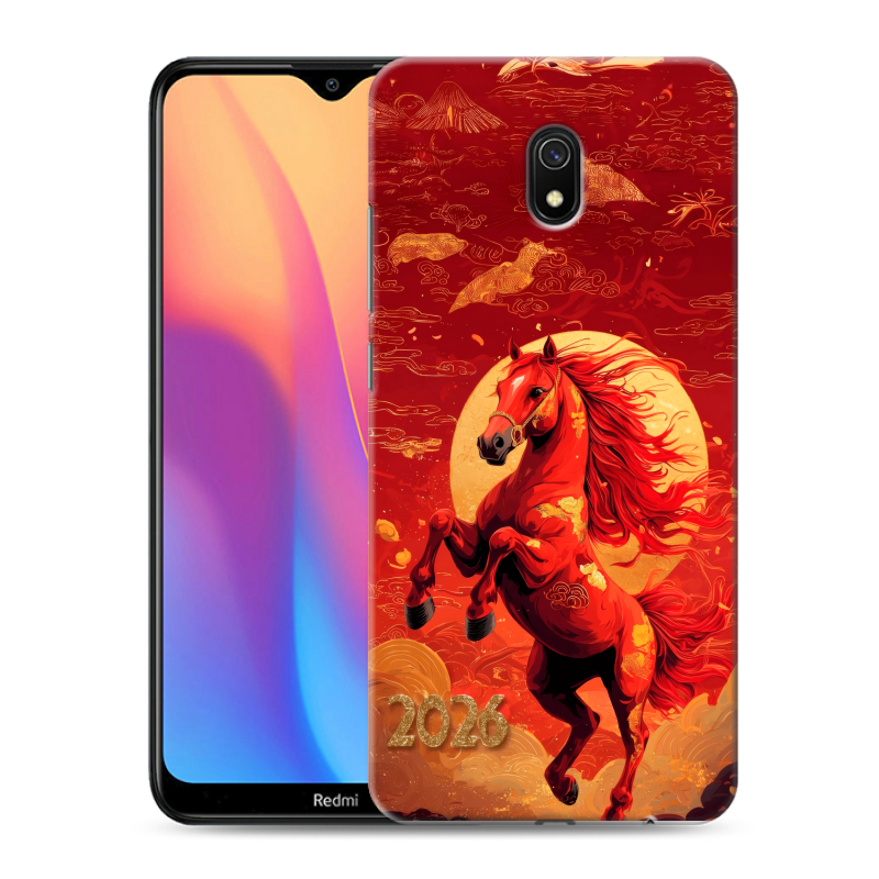 Силиконовый противоударный чехол на Xiaomi RedMi 8A с принтом Новый год Силиконовый противоударный чехол на Xiaomi RedMi 8A с принтом Новый год