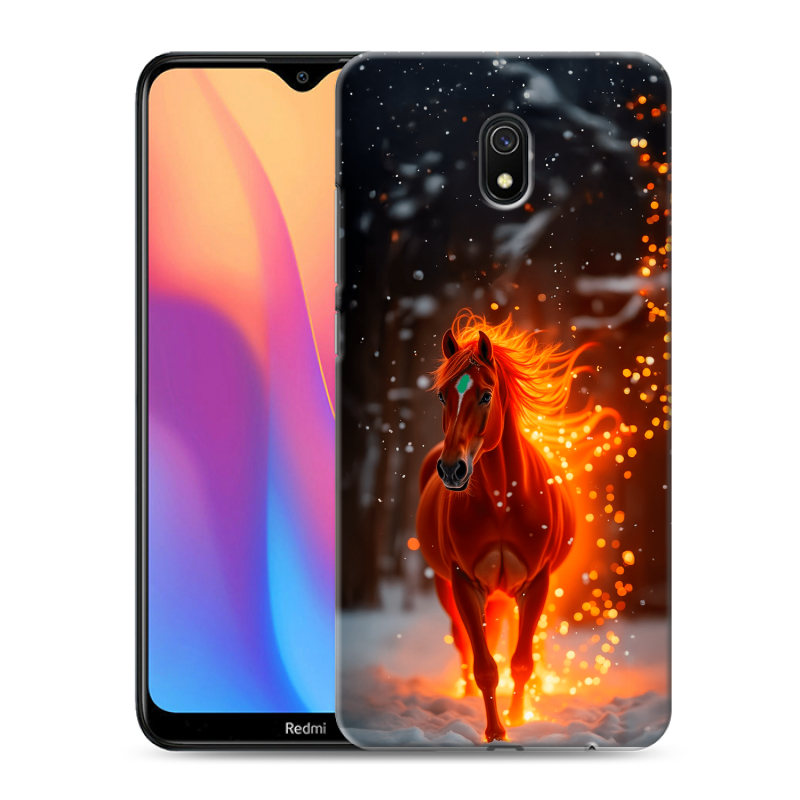 Силиконовый противоударный чехол на Xiaomi RedMi 8A с принтом Новый год Силиконовый противоударный чехол на Xiaomi RedMi 8A с принтом Новый год