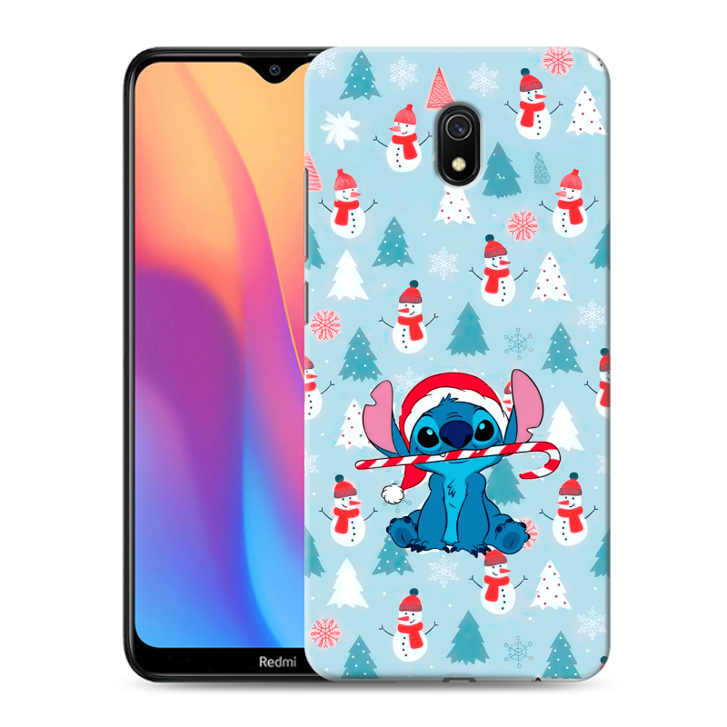 Пластиковый чехол на Xiaomi RedMi 8A с принтом Стич Новый год Пластиковый чехол на Xiaomi RedMi 8A с принтом Стич Новый год