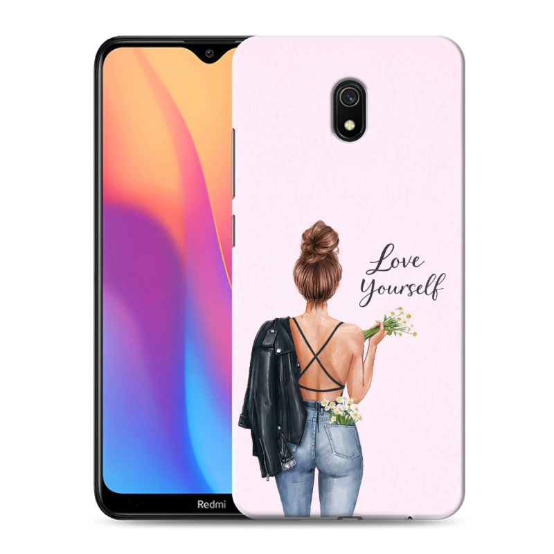 Пластиковый чехол на Xiaomi RedMi 8A с принтом женский Пластиковый чехол на Xiaomi RedMi 8A с принтом женский