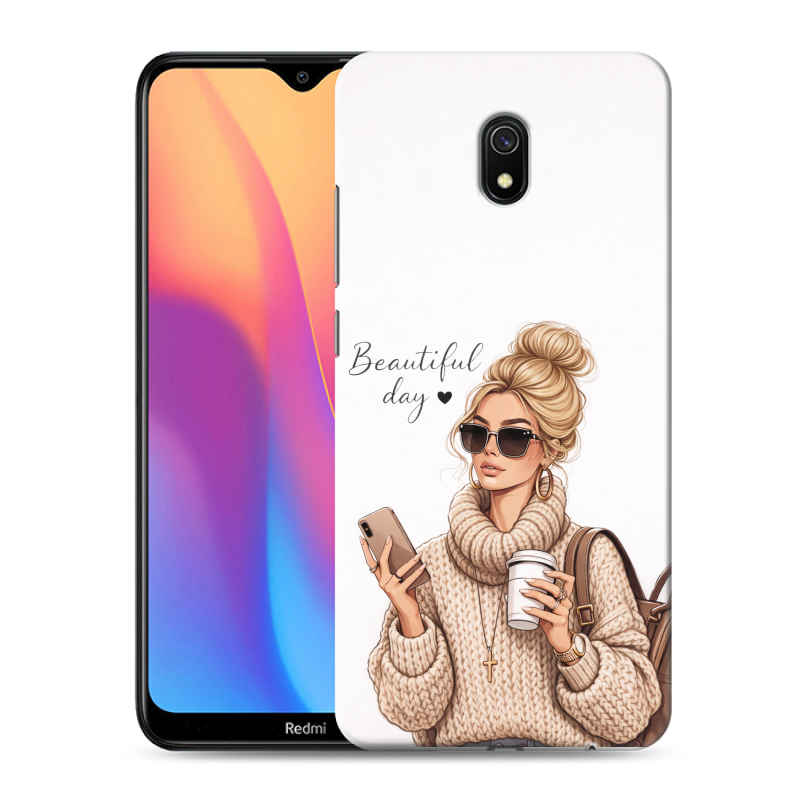 Пластиковый чехол на Xiaomi RedMi 8A с принтом женский Пластиковый чехол на Xiaomi RedMi 8A с принтом женский