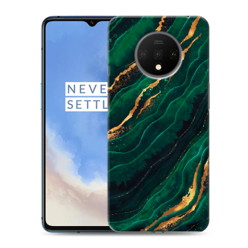 Силиконовый чехол на OnePlus 7T с принтом Мрамор зеленое золото Силиконовый чехол на OnePlus 7T с принтом Мрамор зеленое золото