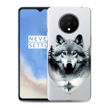 Силиконовый чехол на OnePlus 7T с принтом Волк в лесу