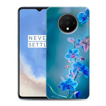Силиконовый чехол на OnePlus 7T с принтом Голубые цветы Силиконовый чехол на OnePlus 7T с принтом Голубые цветы