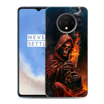 Силиконовый чехол на OnePlus 7T с принтом Скелет и карты