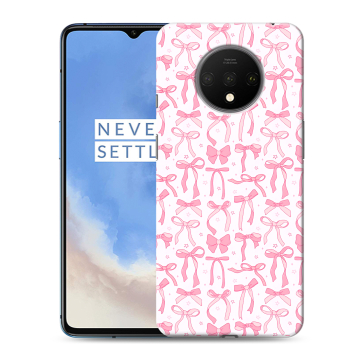 Силиконовый чехол на OnePlus 7T с принтом Розовые бантики