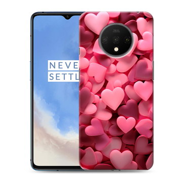 Силиконовый чехол на OnePlus 7T с принтом розовые сердечки Силиконовый чехол на OnePlus 7T с принтом розовые сердечки