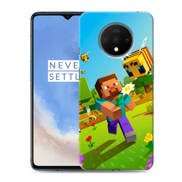 Силиконовый чехол на OnePlus 7T с принтом Майнкрафт Minecraft