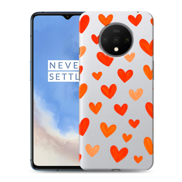 Силиконовый чехол на OnePlus 7T с принтом Сердечки