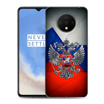 Силиконовый чехол на OnePlus 7T с принтом Флаг России Силиконовый чехол на OnePlus 7T с принтом Флаг России