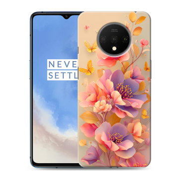 Силиконовый чехол на OnePlus 7T с принтом Цветы и бабочки
