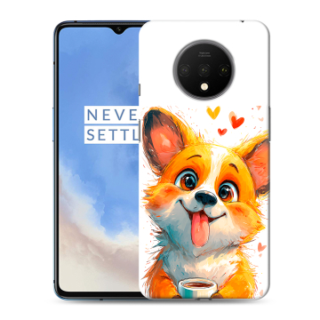 Силиконовый чехол на OnePlus 7T с принтом корги