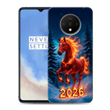 Силиконовый чехол на OnePlus 7T с принтом Новый год коня
