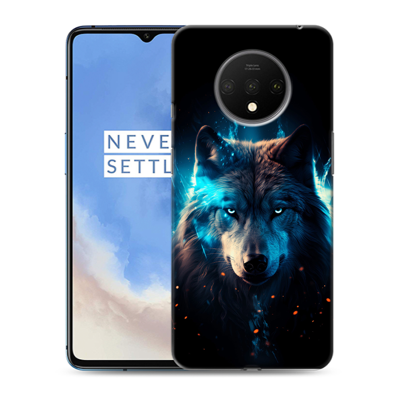 Пластиковый чехол на OnePlus 7T с принтом Волк ночной Пластиковый чехол на OnePlus 7T с принтом Волк ночной