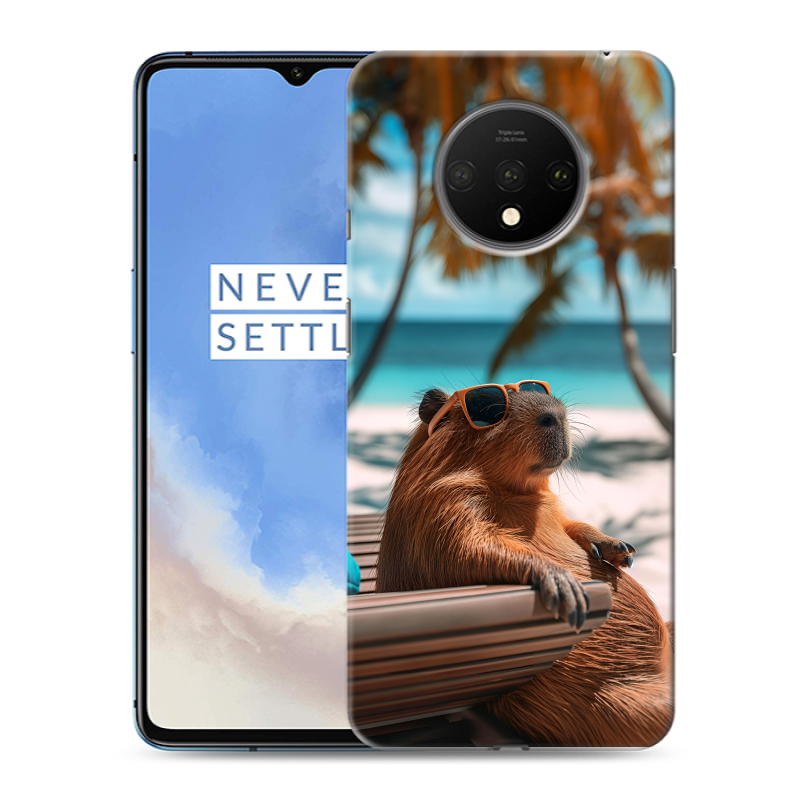 Пластиковый чехол на OnePlus 7T с принтом Капибара Пластиковый чехол на OnePlus 7T с принтом Капибара