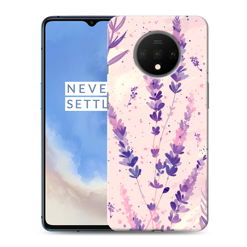 Пластиковый чехол на OnePlus 7T с принтом цветы лаванда Пластиковый чехол на OnePlus 7T с принтом цветы лаванда