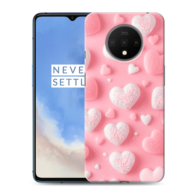 Силиконовый чехол на OnePlus 7T с принтом Сердечки Силиконовый чехол на OnePlus 7T с принтом Сердечки