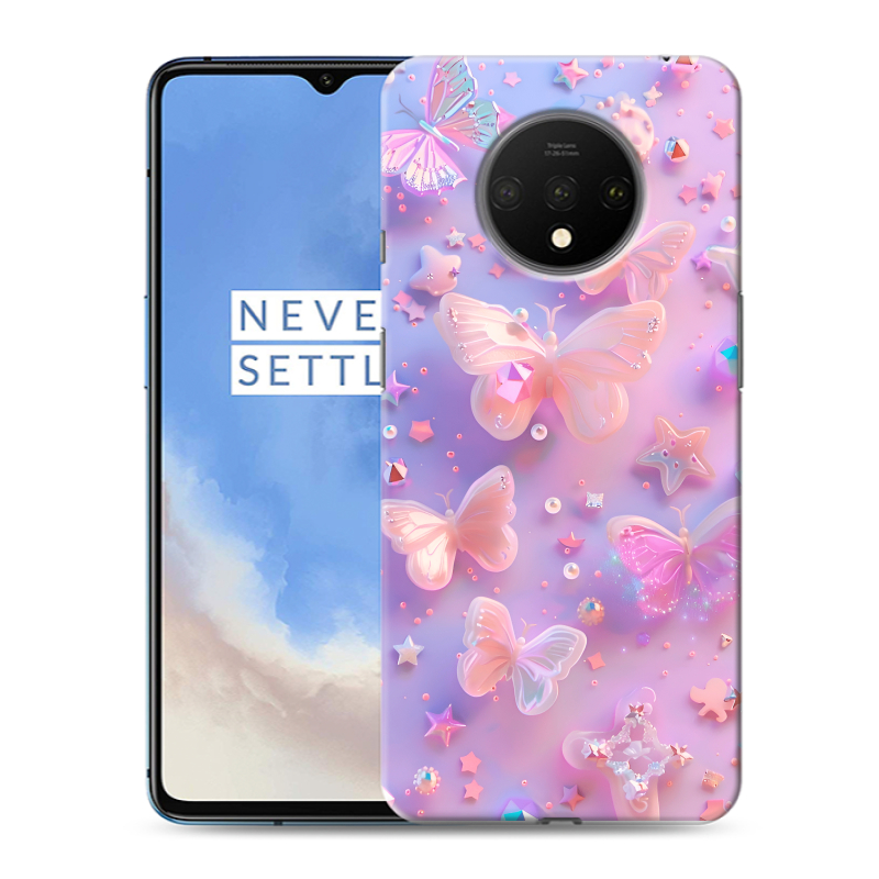 Силиконовый чехол на OnePlus 7T с принтом Бабочки Силиконовый чехол на OnePlus 7T с принтом Бабочки