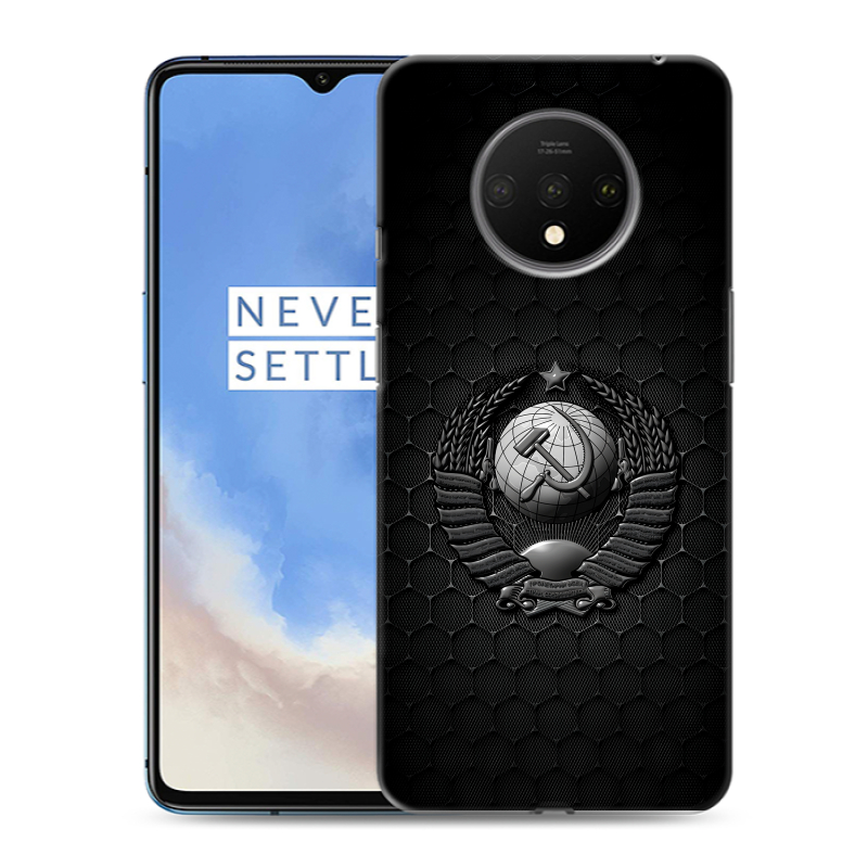 Силиконовый чехол на OnePlus 7T с принтом Герб Флаг СССР Силиконовый чехол на OnePlus 7T с принтом Герб Флаг СССР